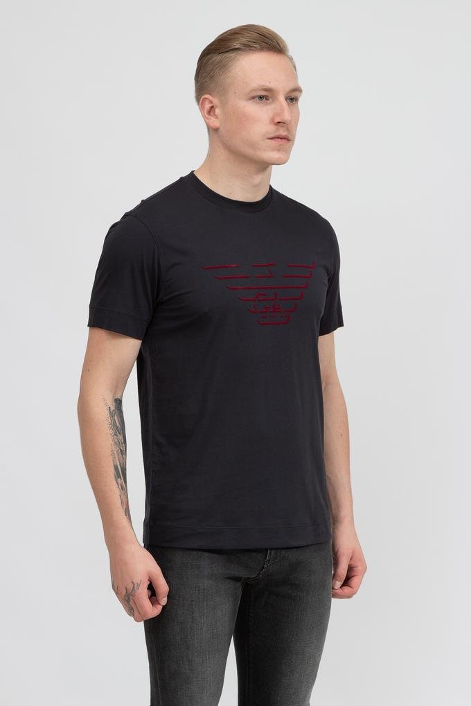  Emporio Armani GA Eagle Logo Pamuklu Kısa Kollu Erkek T-Shirt