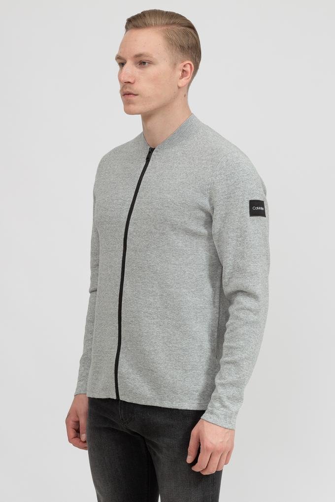  Calvin Klein Texture Block Zip Through Jacket Erkek Hırka