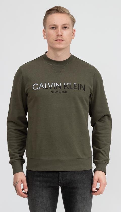  Calvin Klein Multi Embroidery Sweatshirt Erkek Bisiklet Yaka Sweatshirt