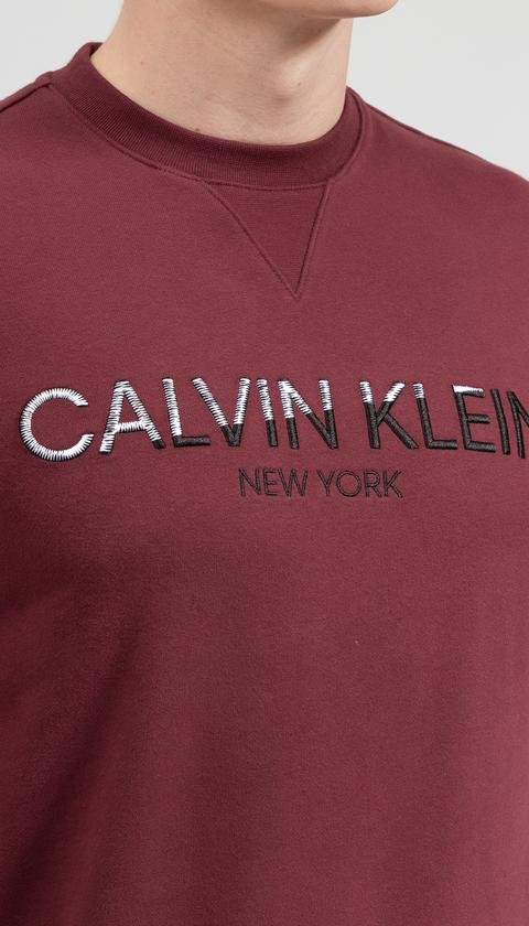  Calvin Klein Multi Embroidery Sweatshirt Erkek Bisiklet Yaka Sweatshirt