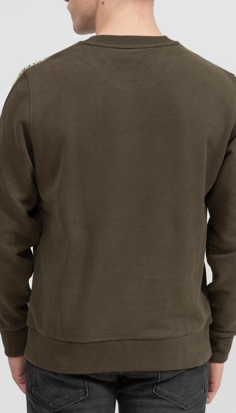  Calvin Klein Essential Logo Tape Sweatshirt Erkek Bisiklet Yaka Sweatshirt