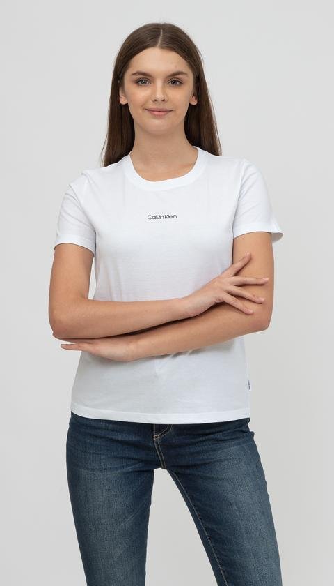  Calvin Klein Mini Calvin Klein T-Shirt Kadın Bisiklet Yaka T-Shirt