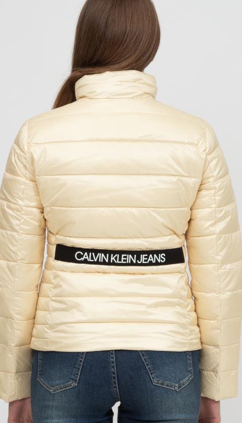  Calvin Klein Back Logo Elastic Moto Jacket Kadın Mont