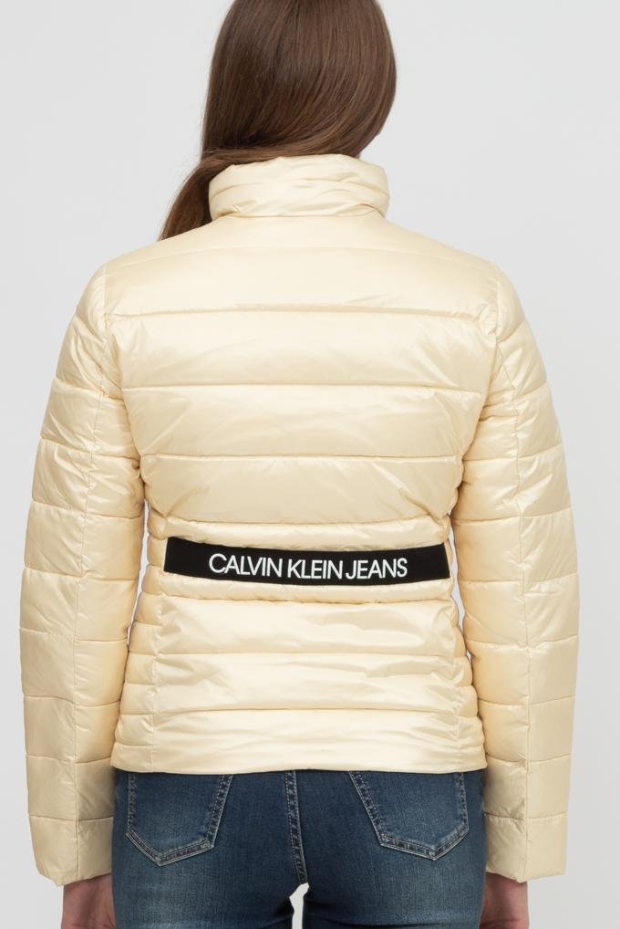  Calvin Klein Back Logo Elastic Moto Jacket Kadın Mont