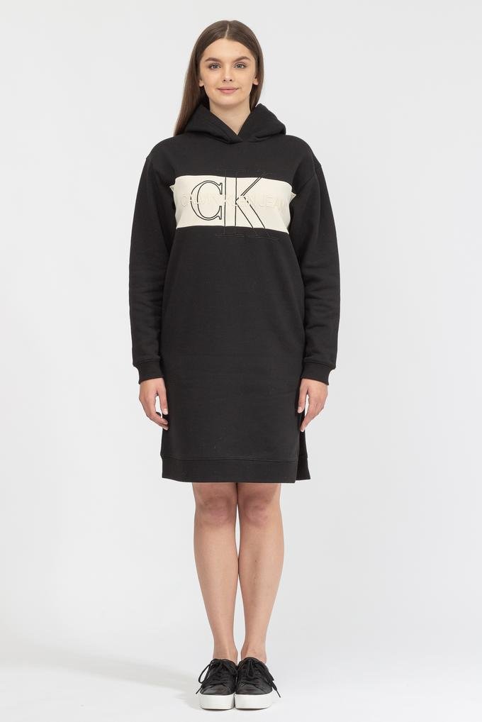  Calvin Klein Monogram Blocking Hoodie Dress Kadın Elbise
