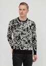  Calvin Klein Iconic Abstract Jacquard Sweater Erkek Triko