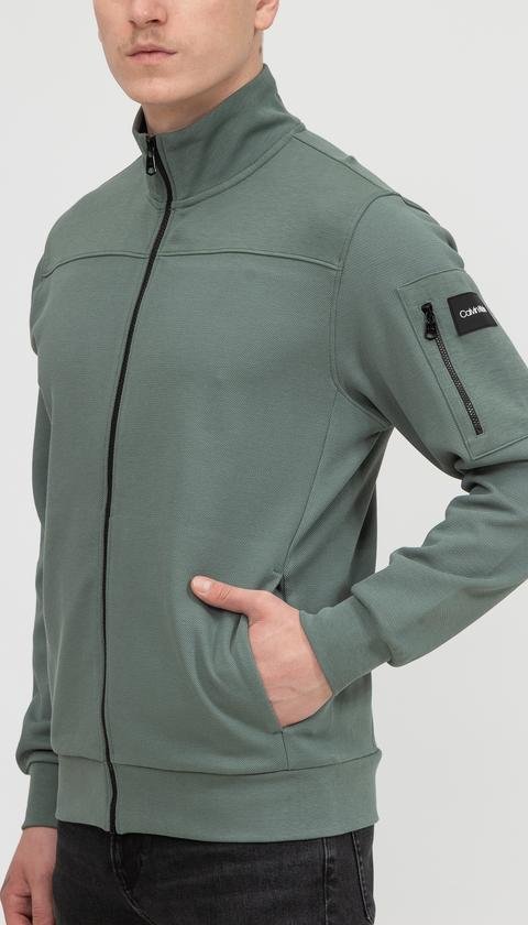  Calvin Klein Texture Block Zip Jacket Erkek Fermuarlı Sweatshirt