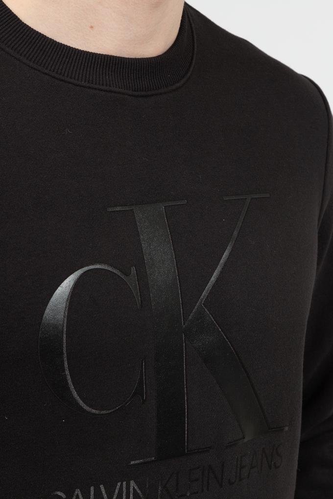  Calvin Klein Leather Monogram Crew Neck Erkek Bisiklet Yaka Sweatshirt