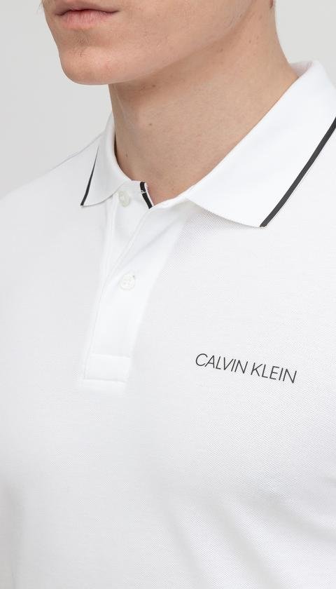 Calvin Klein Essential Logo Tape Slim Polo Erkek Polo Yaka T-Shirt