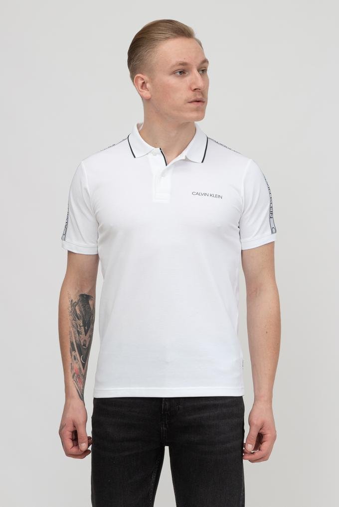  Calvin Klein Essential Logo Tape Slim Polo Erkek Polo Yaka T-Shirt