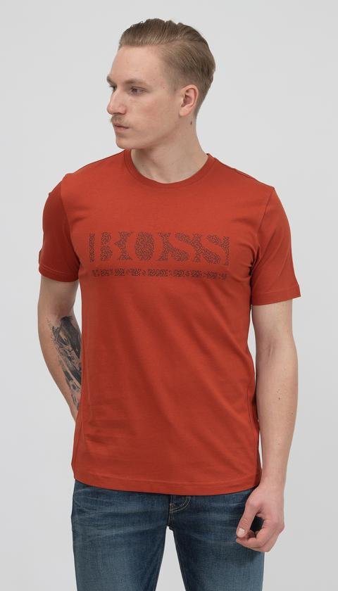  Boss Tee Pixel Erkek Bisiklet Yaka T-Shirt
