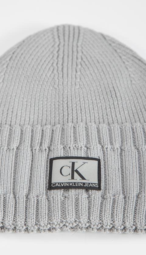  Calvin Klein Monogram Cotton Rib Beanie Erkek Bere