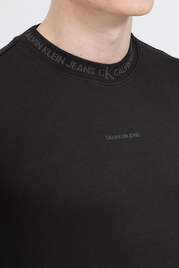  Calvin Klein Logo Jacquard Crew Neck Erkek Bisiklet Yaka Sweatshirt