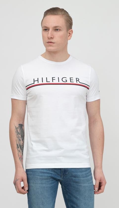  Tommy Hilfiger Corp Stripe Tee Erkek Bisiklet Yaka T-Shirt