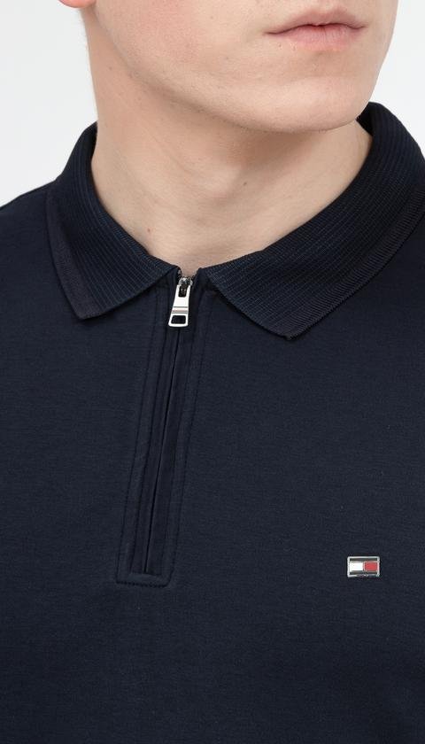 Tommy Hilfiger Zip Interlock Slim Ls Polo Erkek Polo Yaka T-Shirt