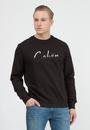  Calvin Klein Script Embroidery Sweatshirt Erkek Bisiklet Yaka Sweatshirt