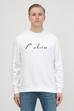 Calvin Klein Script Embroidery Sweatshirt Erkek Bisiklet Yaka Sweatshirt