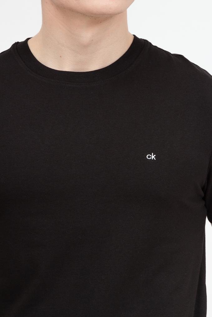  Calvin Klein Cotton Logo Embroidery T-Shirt Erkek Bisiklet Yaka T-Shirt
