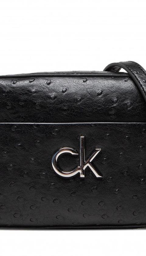  Calvin Klein Re-Lock Camera Bag Ostrich Kadın Mini Omuz Çantası