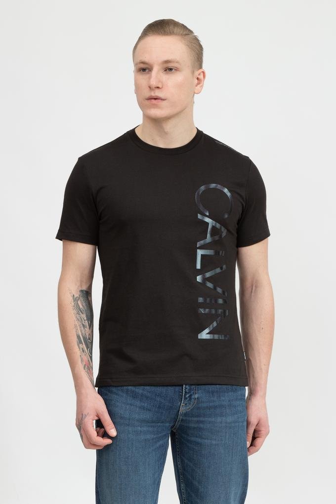  Calvin Klein Iconic Abstract Logo T-Shirt Erkek Bisiklet Yaka T-Shirt