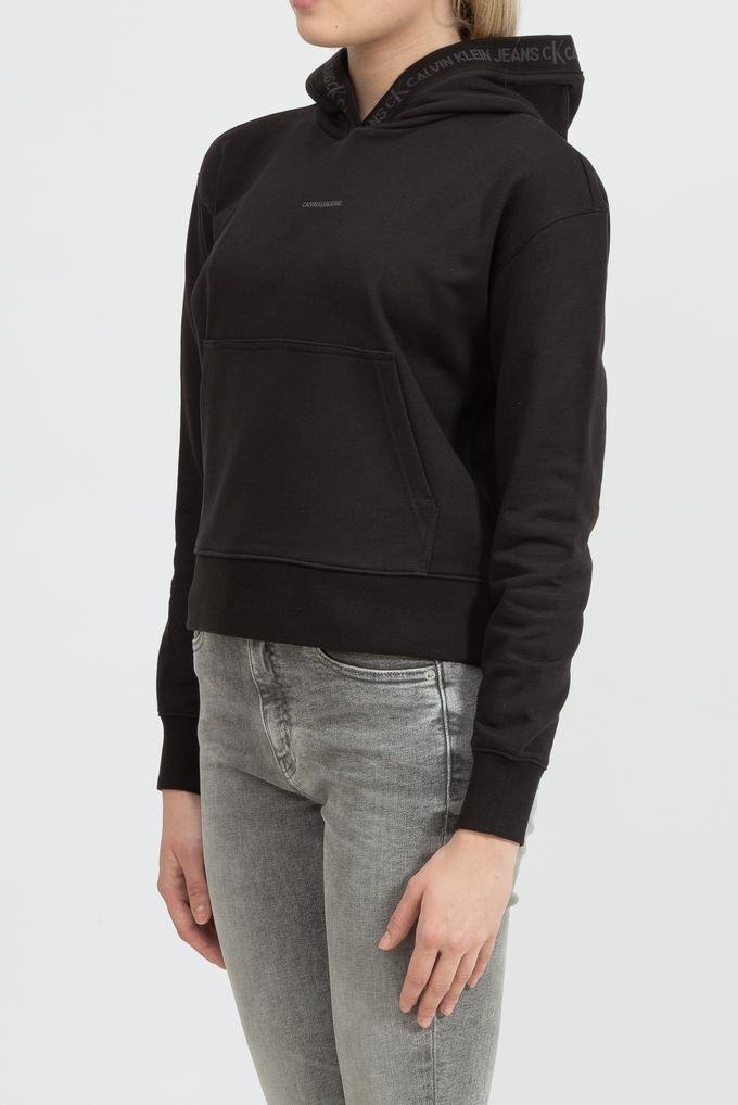  Calvin Klein Logo Trim Hoodie Kadın Kapüşonlu Sweatshirt