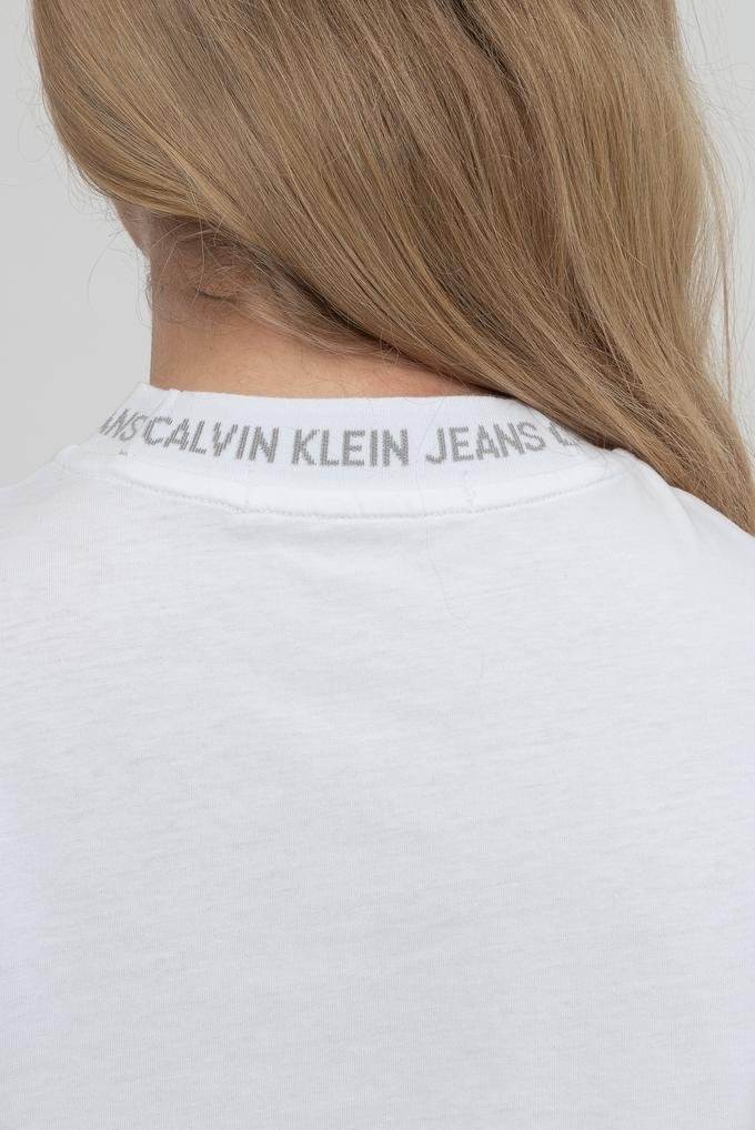  Calvin Klein Logo intarsia Tee Kadın Bisiklet Yaka T-Shirt