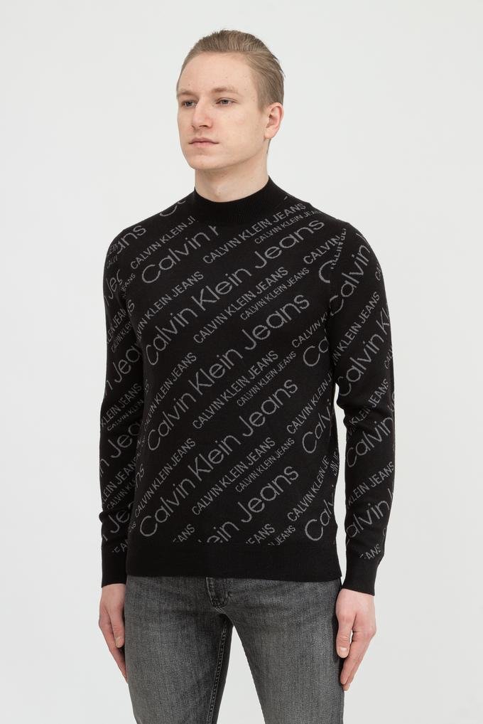 Calvin Klein Mock Neck Aop Sweater Erkek Triko