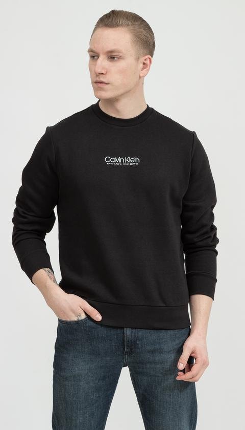  Calvin Klein Logo Coordinates Sweatshirt Erkek Bisiklet Yaka Sweatshirt