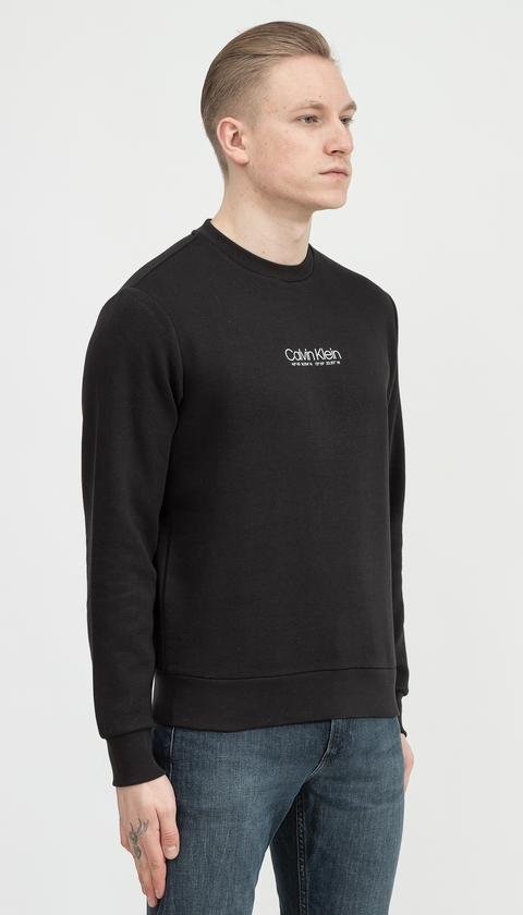  Calvin Klein Logo Coordinates Sweatshirt Erkek Bisiklet Yaka Sweatshirt
