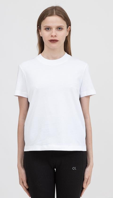  Calvin Klein Side Contrast Tape Tee Kadın Bisiklet Yaka T-Shirt