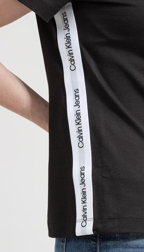  Calvin Klein Side Contrast Tape Tee Kadın Bisiklet Yaka T-Shirt