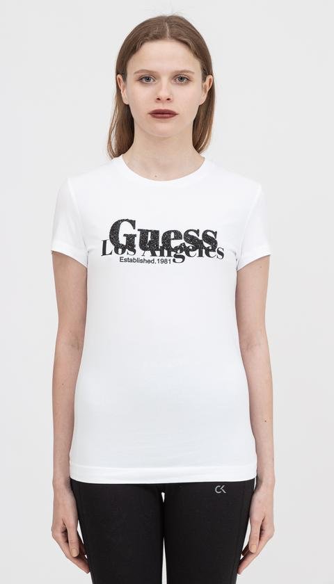  Guess Ss Cn Astrelle Tee Kadın Bisiklet Yaka T-Shirt