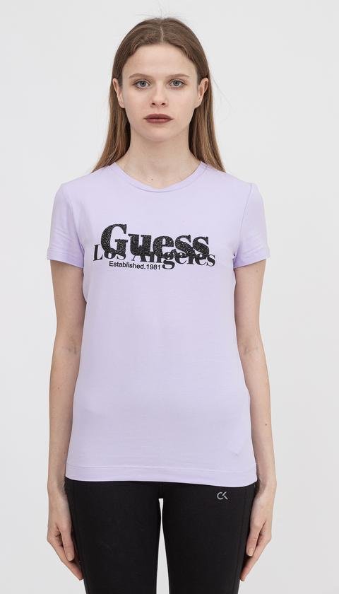  Guess Ss Cn Astrelle Tee Kadın Bisiklet Yaka T-Shirt