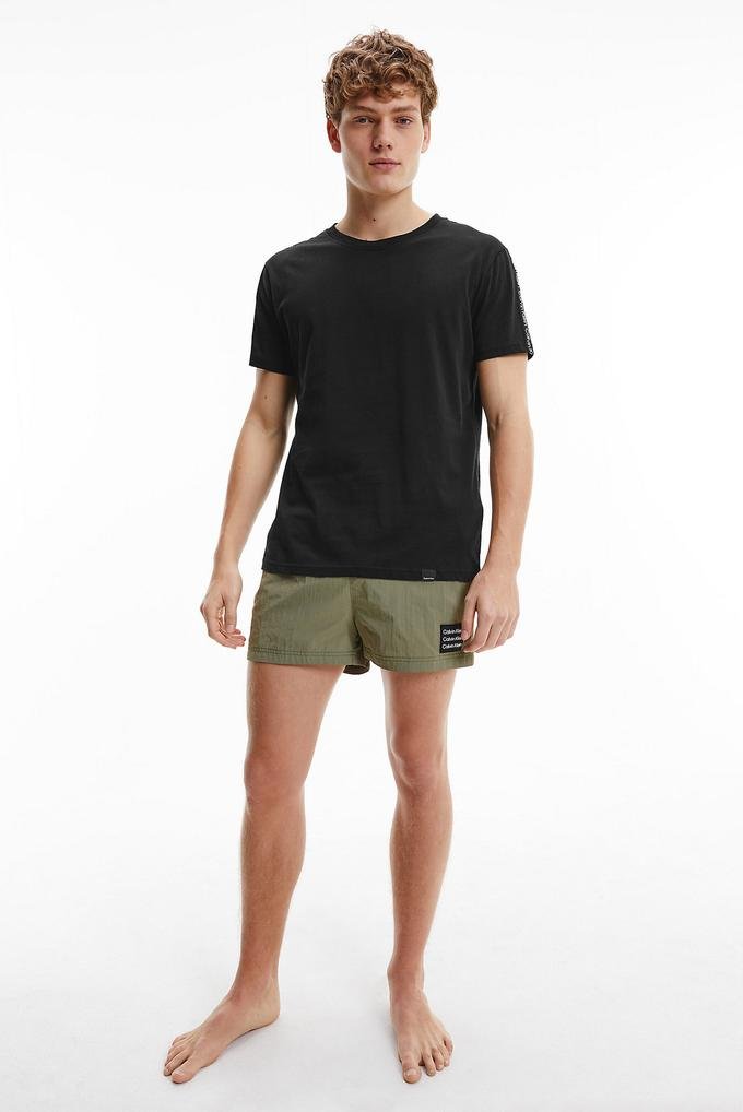  Calvin Klein Relaxed Crew Tee-Tape Erkek Bisiklet Yaka T-Shirt