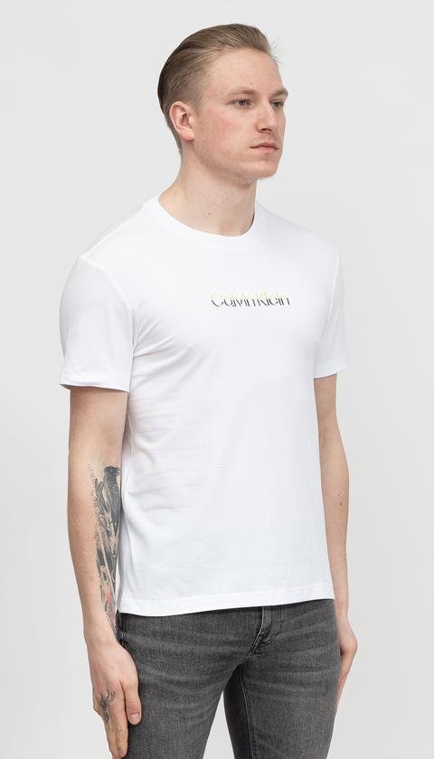  Calvin Klein Multi Color Logo Erkek Bisiklet Yaka T-Shirt