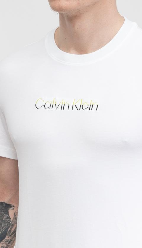  Calvin Klein Multi Color Logo Erkek Bisiklet Yaka T-Shirt