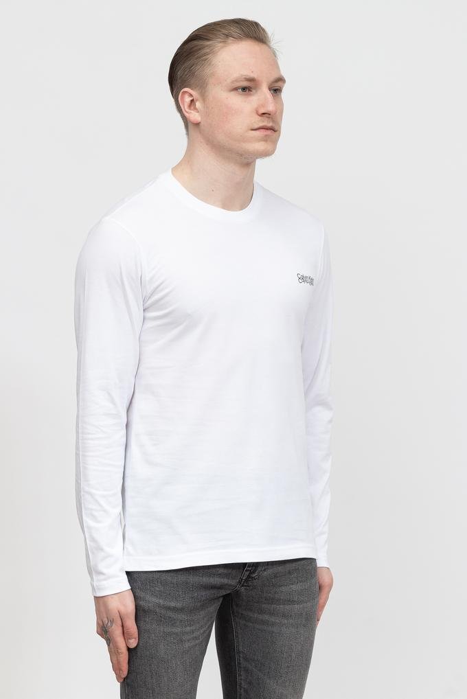  Calvin Klein Mirrored Logo Sleeve Ls Erkek Uzun Kol T-Shirt