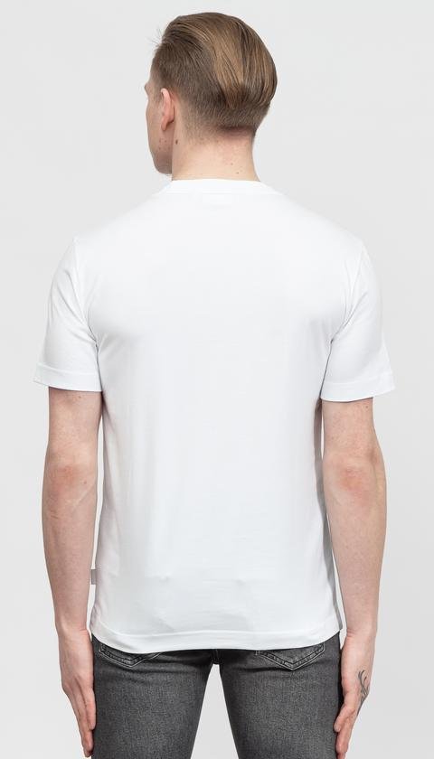  Calvin Klein Triple Logo Flock Erkek Bisiklet Yaka T-Shirt
