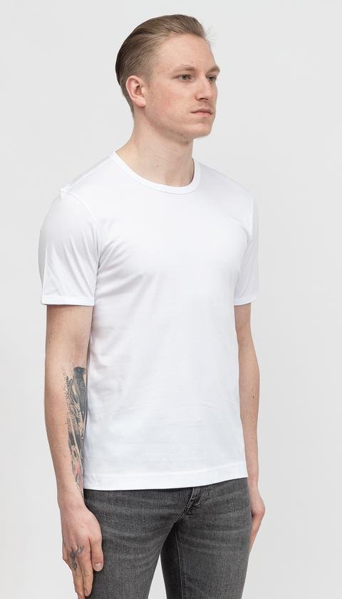  Calvin Klein Mercerized Supima Cotton Erkek Bisiklet Yaka T-Shirt