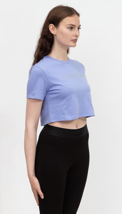  Calvin Klein Pw - Ss Cropped T-Shirt Kadın Bisiklet Yaka T-Shirt