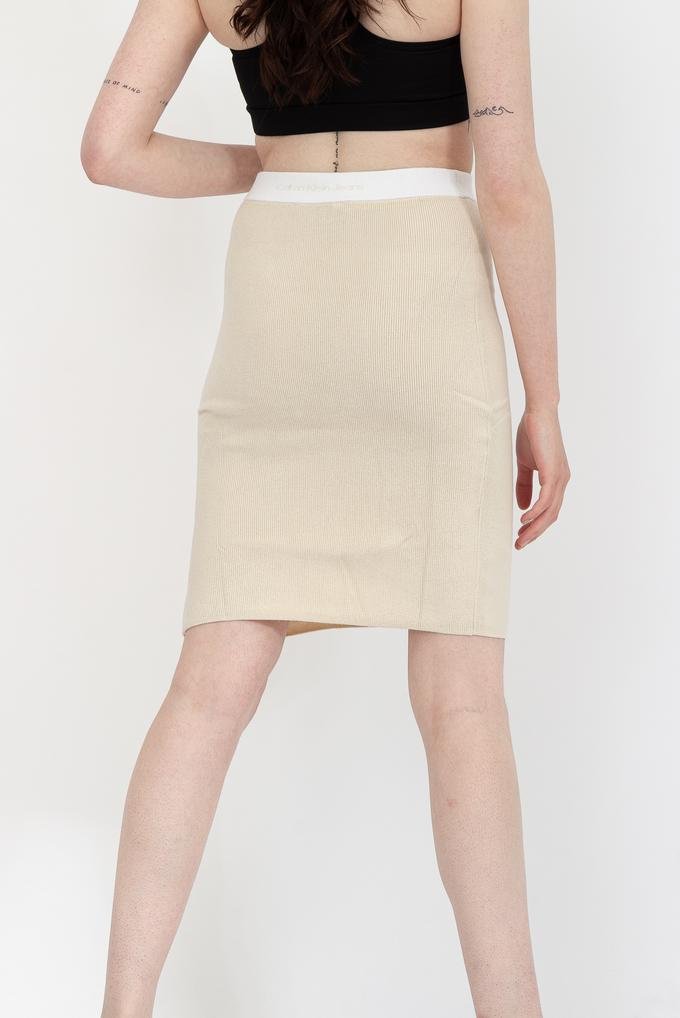  Calvin Klein Contrast Waistband Knitted Skirt Kadın Etek