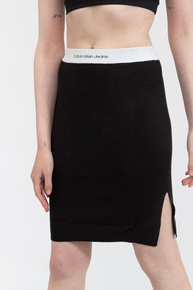  Calvin Klein Contrast Waistband Knitted Skirt Kadın Etek