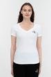 Calvin Klein Monogram Logo V-Neck Tee Kadın V Yaka T-Shirt