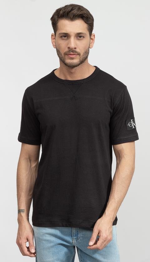  Calvin Klein Monogram Sleeve Badge Reg Tee Erkek Bisiklet Yaka T-Shirt