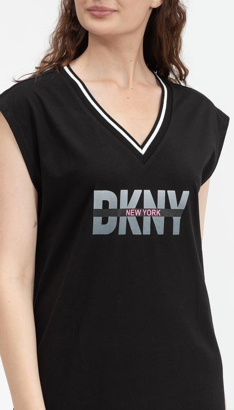  DKNY Kadın V Yaka T-Shirt