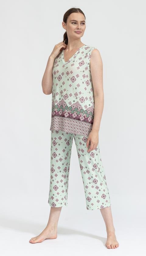  Bisbigli Crew Neck Pajamas Coulotte/P Sleeveless Kadın Pijama Takımı