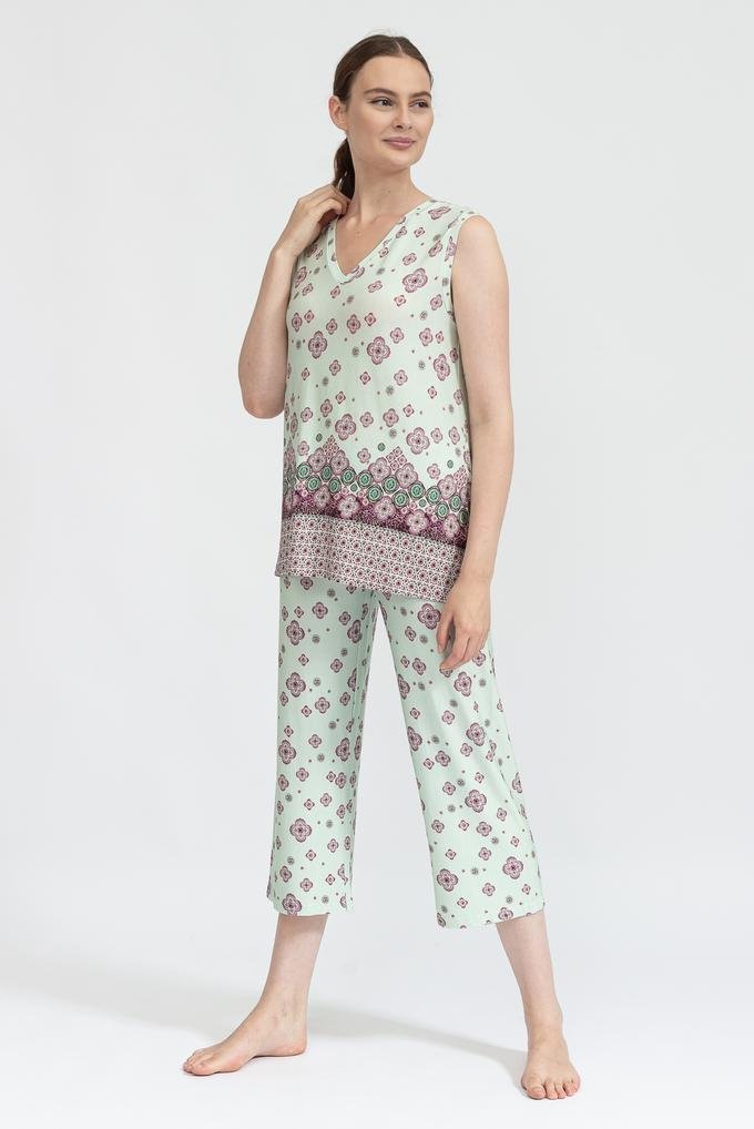  Bisbigli Crew Neck Pajamas Coulotte/P Sleeveless Kadın Pijama Takımı