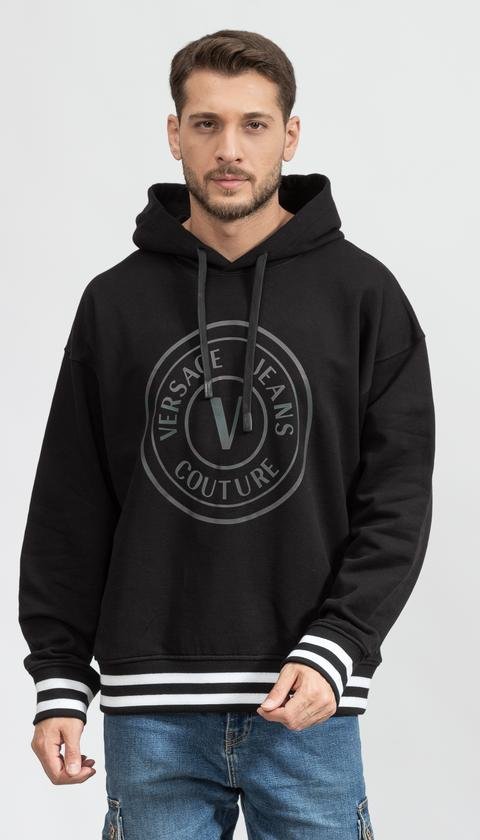  Versace Jeans Couture O 1 Vembl Flat Petrol Erkek Kapüşonlu Sweatshirt