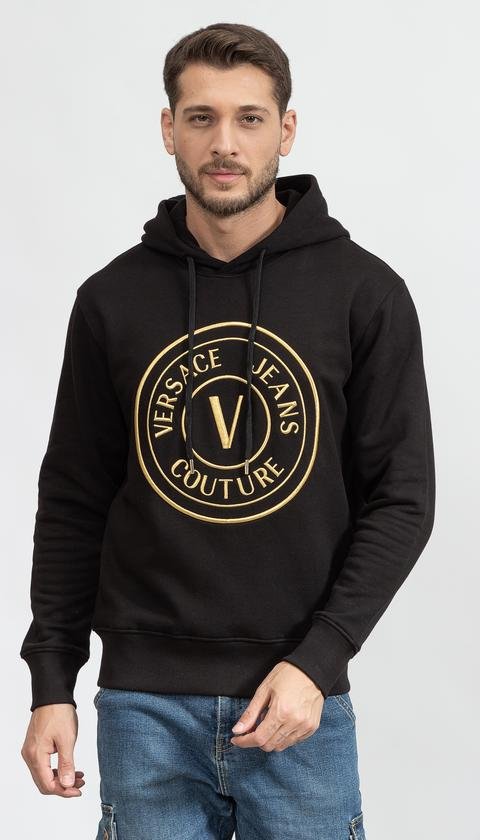  Versace Jeans Couture R Vemblem Embro Erkek Kapüşonlu Sweatshirt