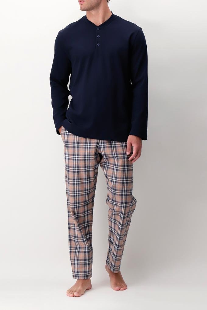  Perofil Warm Cotton &Flanell Button Down Pajamas Erkek Pijama Takımı